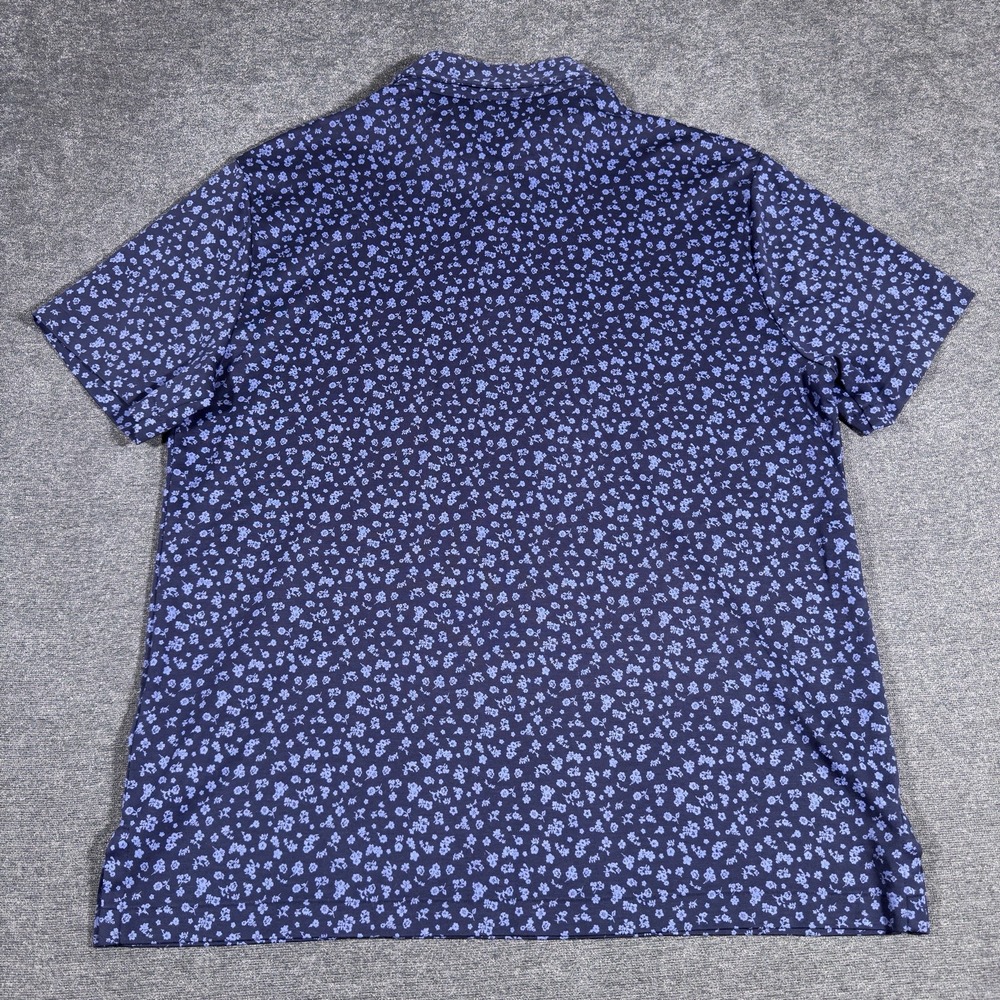Polo Ralph Lauren Shirt Men Large Blue Custom Slim Fit Golf Floral Collared Pony - Picture 4 of 7